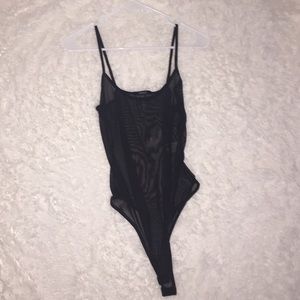 Forever21 Black Mesh Bodysuit
